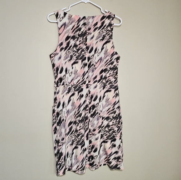 Gap Sleeveless Dress Multicolor Women's Size 8 Cheetah Animal Print Ruched - Picture 5 of 8